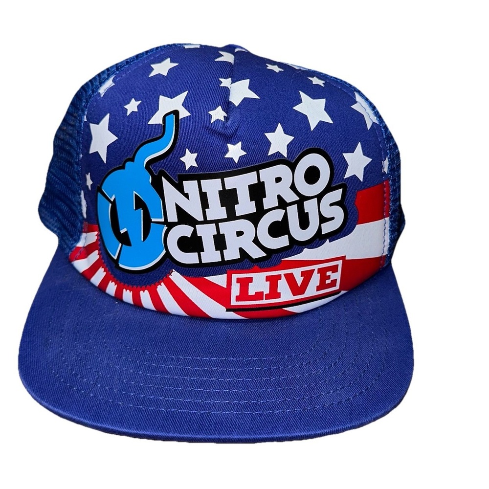 Nitro Circus Snapback Trucker Hat Live Show Mesh‎ Baseball Cap Red White Blue